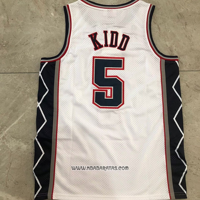 Camiseta Brooklyn Nets Jason Kidd #5 Mitchell & Ness 2006-07 Blanco